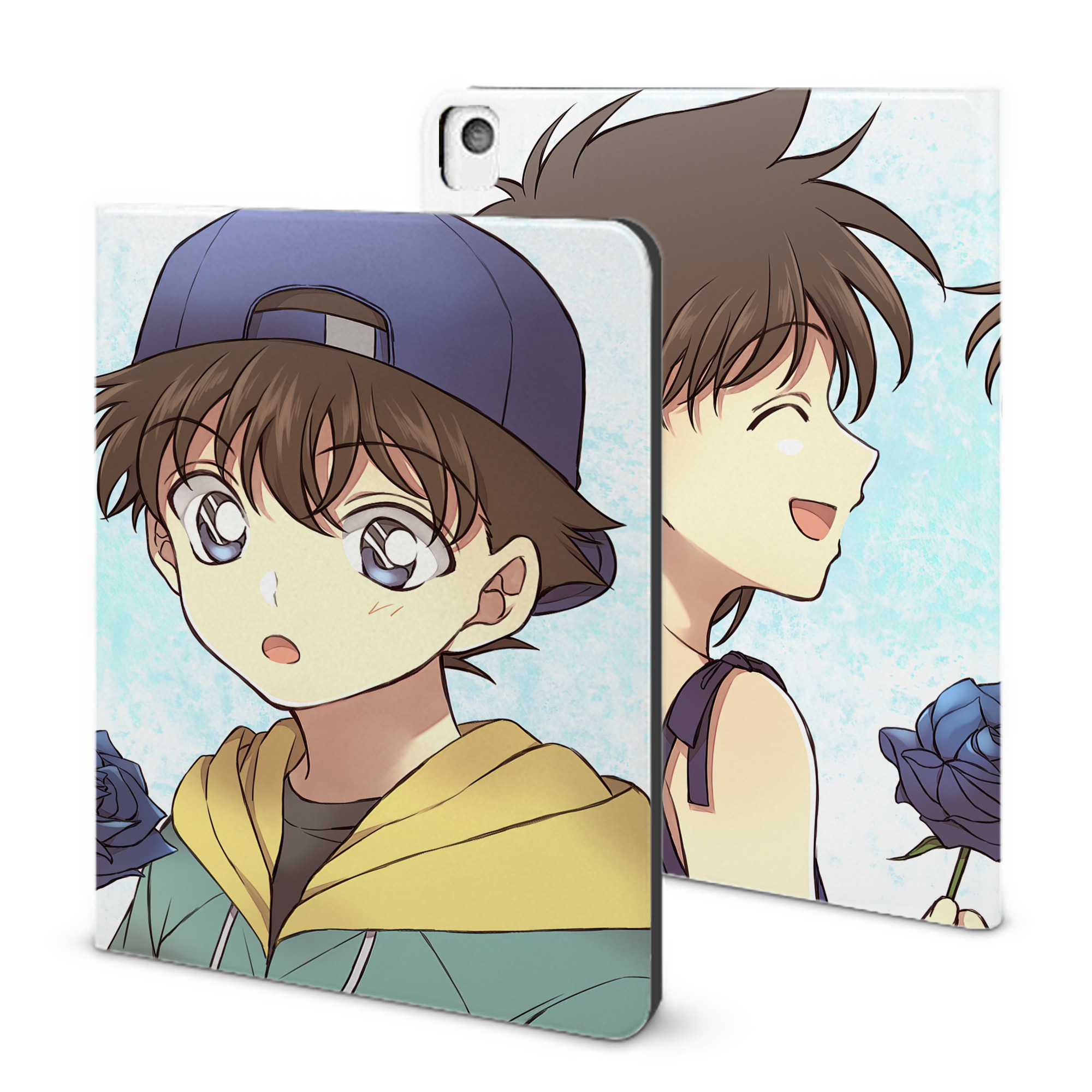（画像用） 名探偵コナン Detective Conan IPadケース ペンホルダー付き ブックスタイルデザイン